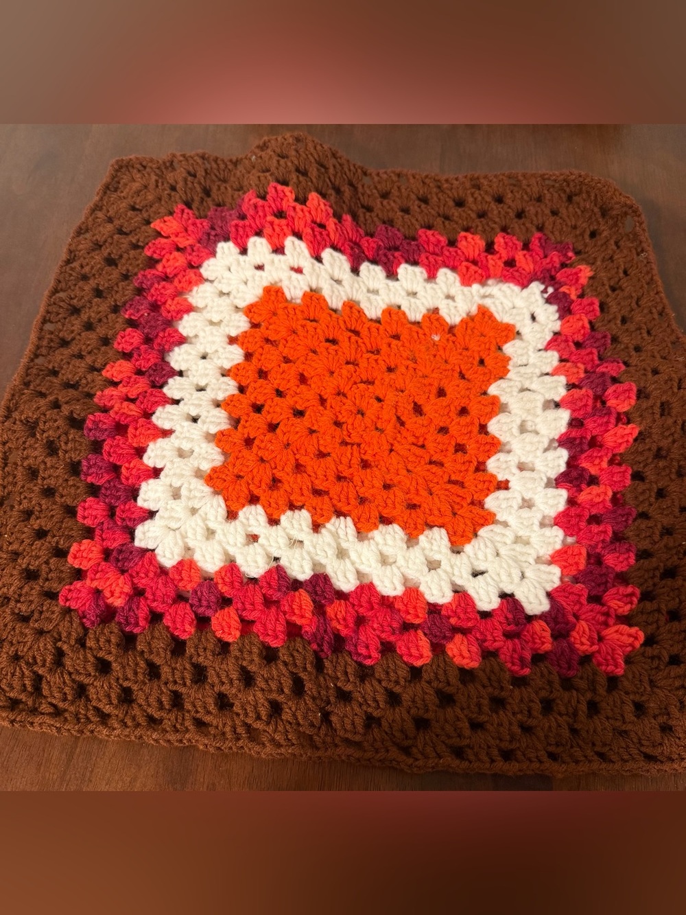 Vintage Handmade Crochet Throw Pillow Cover 16”X16”